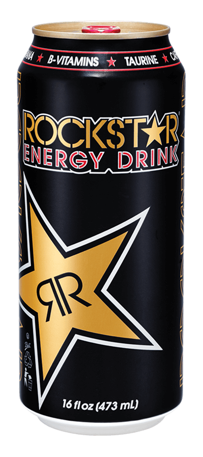 Rock Star Energy Drink Can, Black, Gold & Red