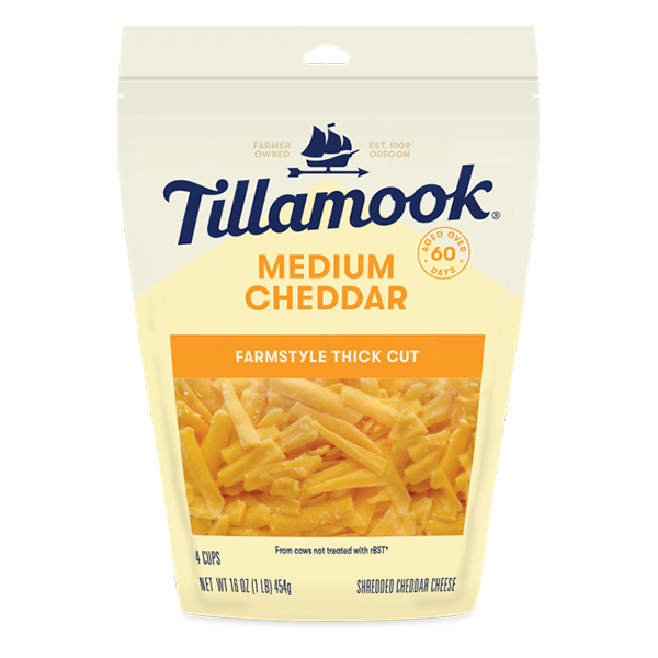 Tillamook Shredded Cheese - Mild Cheddar - Farm style cut